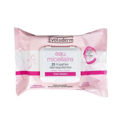 Evoluderm Micellar Water Makeup Remover Wipes for Sensitive Skins – 25 pcs - Grays Home Delivery