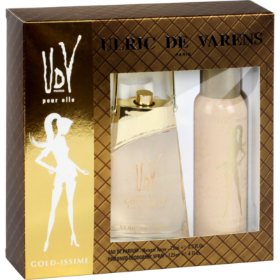 Ulric De Varens Coffret Pour Elle Goldissime – (Edp 75ml + Deo 125ml) - Grays Home Delivery