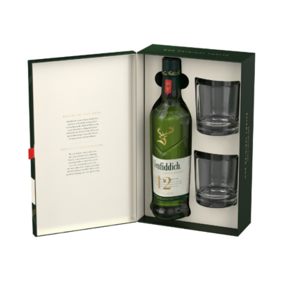 Glenfiddich 12Yo 700ml Giftpack With Glasses - Grays Home Delivery