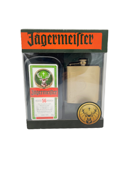 JAGERMEISTER GIFTPACK WITH GOLD FLASK VOL 35% - 700ML