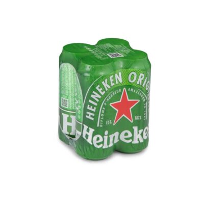 Heineken Lager can 500ml Pack of 4 - Grays Home Delivery