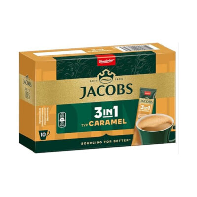 JACOBS 3 IN 1 INSTANT COFFEE CARAMEL WITH CREAMER AND SUGAR - Grays Home Delivery